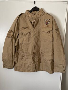 Polo Ralph Lauren US-RL Tan Military Patch Field Jacket 2XLT NET